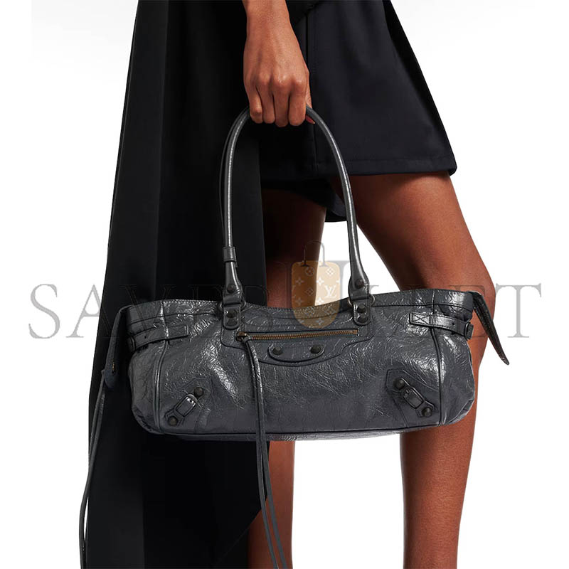 BALENCIAGA LE CITY EAST-WEST LEATHER SHOULDER BAG (40*18*15cm)